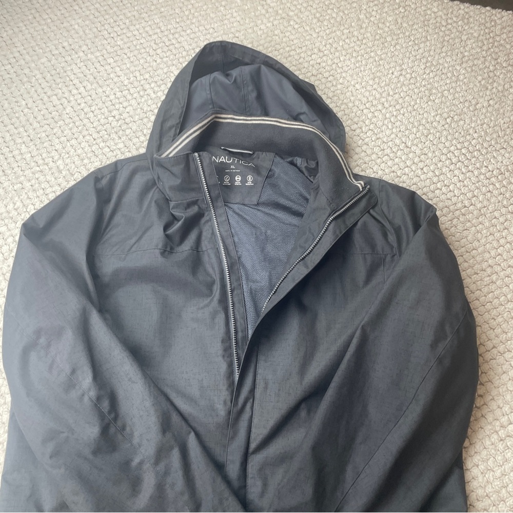 Nautica Men's Charcoal Raincoat Men XL